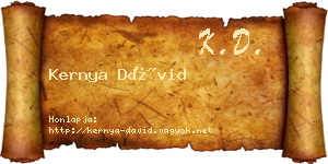 Kernya Dávid névjegykártya